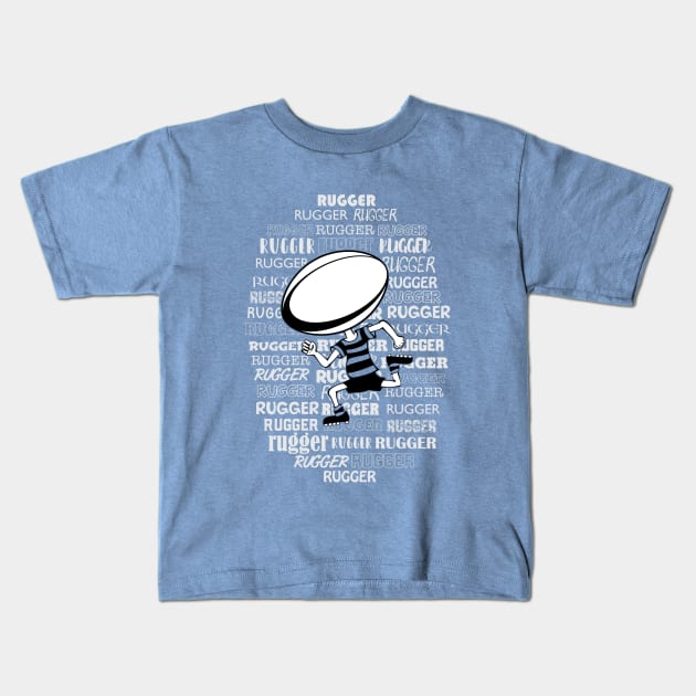 Rugby Head Kids T-Shirt by atomguy